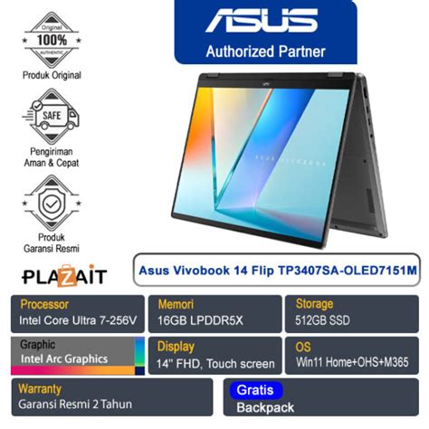 ASUS Vivobook 14 Flip|TP3407SA-OU71610G0W|14'' FHD|GREY|ULTRA 7 256V|16GB LPDDR5X OB|Stylus|1TB PCIE G4| WIN 11 Home
